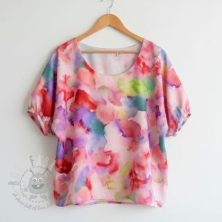 Wiskoza SATIN Ambre pink digital print