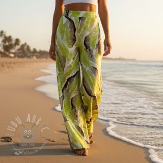 Wiskoza SATIN Chloe green digital print