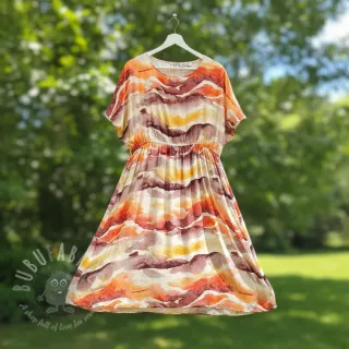 Wiskoza SATIN Chloe red digital print
