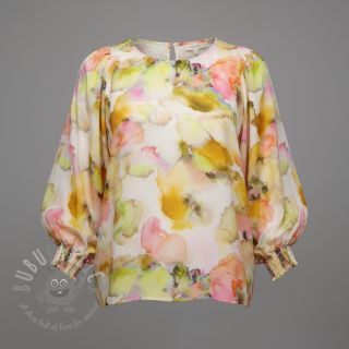 Wiskoza SATIN Ambre yellow digital print