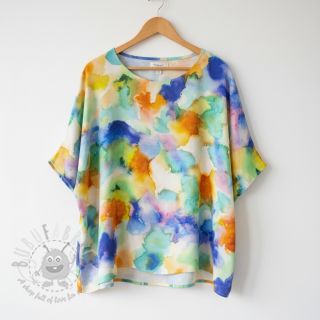 Wiskoza SATIN Ambre blue digital print