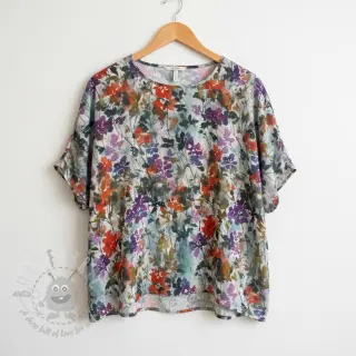 Wiskoza SATIN Flowie Kin off white digital print