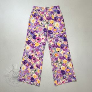 Wiskoza SATIN Lavender flowers digital print