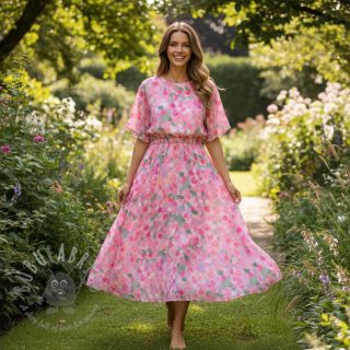 Wiskoza SATIN Abstract digital print