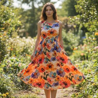 Wiskoza RADIANCE Flower Nina digital print