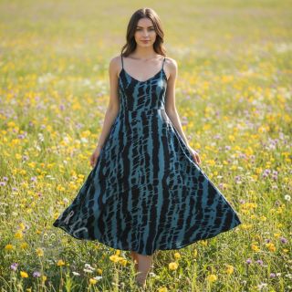 Wiskoza RADIANCE Imagine blue digital print