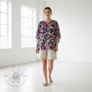 Wiskoza RADIANCE Flower Uma navy digital print