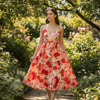 Wiskoza RADIANCE Flower Galia digital print