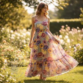 Wiskoza RADIANCE Flower Elia digital print