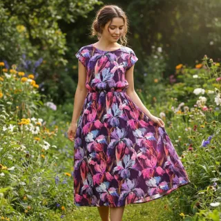 Wiskoza RADIANCE Flower Bea digital print