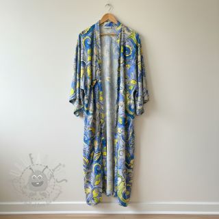 Wiskoza RADIANCE Abstract paisley blue digital print