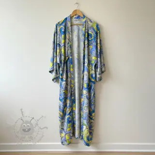 Wiskoza RADIANCE Abstract paisley blue digital print