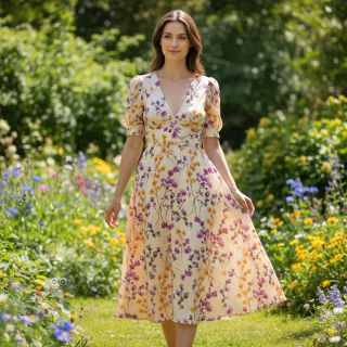 Wiskoza RADIANCE Ephora flowers digital print