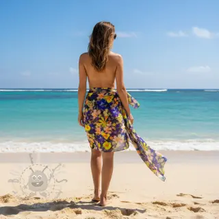 Wiskoza RADIANCE Cornelia flowers purple digital print