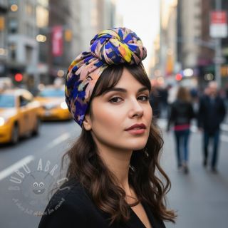 Wiskoza RADIANCE Cornelia flowers purple digital print