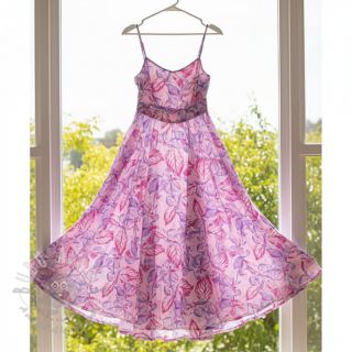 Wiskoza RADIANCE Anabella leaves pink digital print