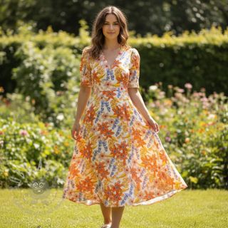 Wiskoza RADIANCE Old flowers digital print