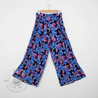 Wiskoza RADIANCE Anabella leaves black digital print