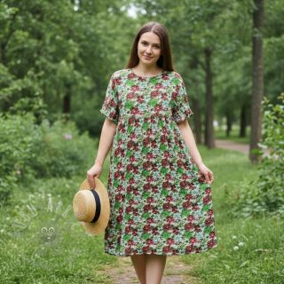 Wiskoza RAYON POPLIN Knitted design E digital print