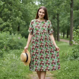 Wiskoza RAYON POPLIN Knitted design E digital print