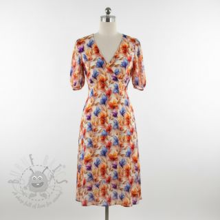 Wiskoza RAYON POPLIN Leafs design D digital print