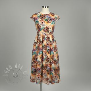 Wiskoza RAYON POPLIN Feathers design D digital print