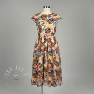 Wiskoza RAYON POPLIN Feathers design D digital print