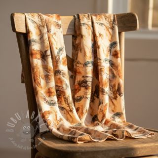 Wiskoza RAYON POPLIN Feathers design C digital print