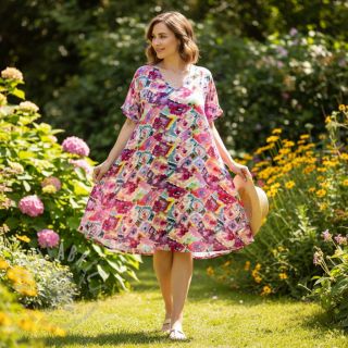 Wiskoza RAYON POPLIN Colorful Patterns design D digital print