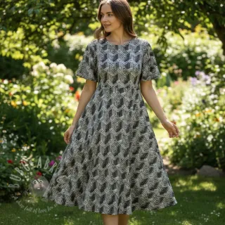 Jersey WISKOZA Structure grey digital print
