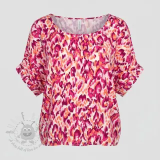 Wiskoza STRETCH Ikat fuchsia
