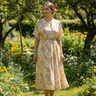 Wiskoza LUREX Fine leaves yellow