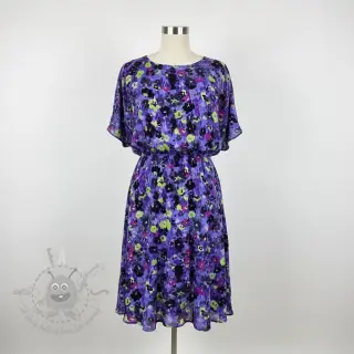 Wiskoza LUREX Dark night flowers digital print