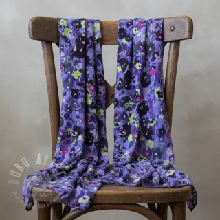 Wiskoza LUREX Dark night flowers digital print