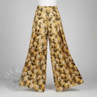 Wiskoza LUREX White flowers ecru digital print