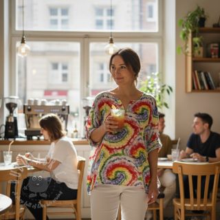 Wiskoza Retro fun design C digital print