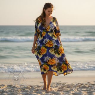 Wiskoza Artistic flowers design B digital print