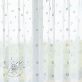 Tiul na TUTU Rainbow HEARTS off white