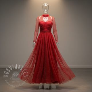 Tiul na TUTU ROYAL SPARKLE red silver