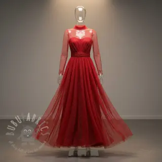 Tiul na TUTU ROYAL SPARKLE red silver