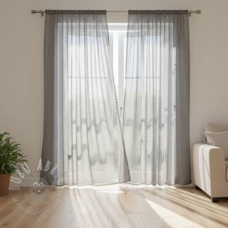 Tiul ROYAL SPARKLE ciemnoszary srebrny