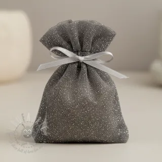 Tiul ROYAL SPARKLE ciemnoszary srebrny