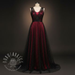 Tiul ROYAL SPARKLE czarny srebrny