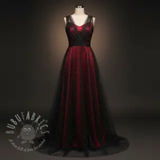 Tiul ROYAL SPARKLE czarny srebrny