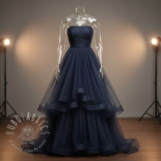 Tiul TUTU ROYAL SPARKLE granatowy srebrny