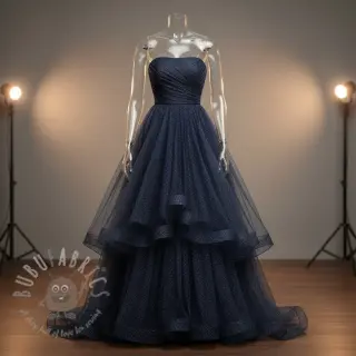 Tiul TUTU ROYAL SPARKLE granatowy srebrny