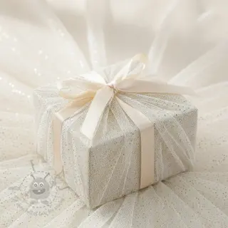 Tiul TUTU ROYAL SPARKLE biały złoty