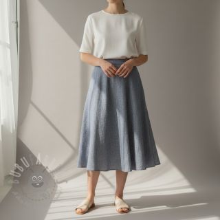 Bawełniany len Fishbone navy