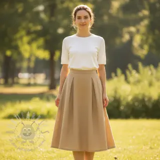 Bawełniany len Fishbone camel