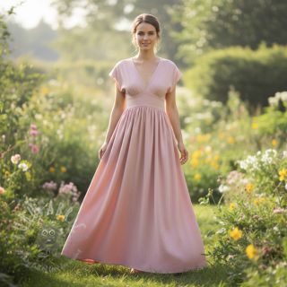 Len bawełna Fishbone pink